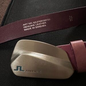 J.Lindeberg Men's Belt Bag - Silver and Burgundy